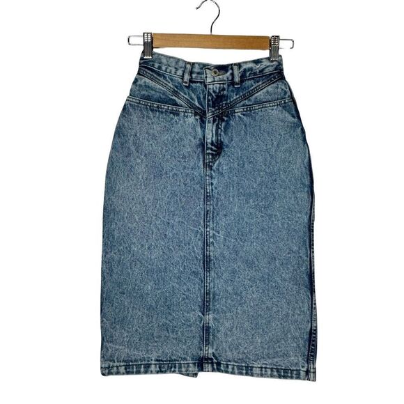 Jordache Dresses & Skirts - JORDACHE Vintage Acid Washed Denim Pencil Skirt Size 3